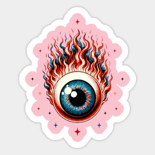 Eyeball on Fire Sticker